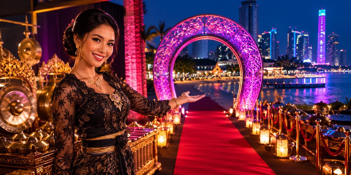 Pengguna menikmati permainan casino di pantai yang teduh dan santai