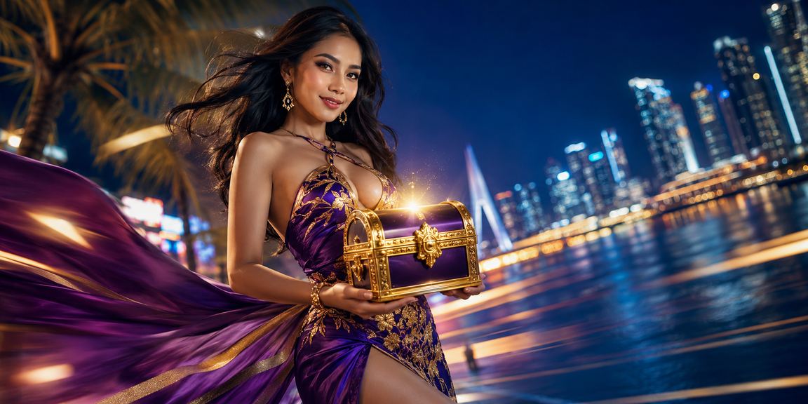 Model memperlihatkan notifikasi bonus VIP di smartphone dengan ekspresi puas dan percaya diri
